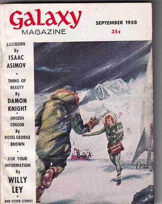 GALAXY SCIENCE FICTION September 1958 - Wally Wood illos, Asimov Ugly Little Boy - Image 1 of 4