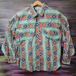 Rodeo Western Wear Langarm Hemd mit Knopfleiste Gr. L Damen Navajo Southwestern - Bild 1 von 9