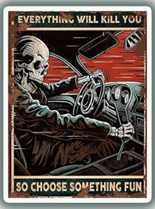 EVERYTHING WILL KILL YOU RAT ROD HOT RODRAT FINK HARLEY MOTORCYCLE STICKERS - Picture 1 of 1