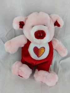 Pink Pig Plush 7 Inch Red Hearts Mty International Stuffed Animal Toy - Picture 1 of 6