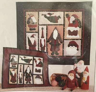 Vtg Rare SANTA SAMPLERS Mumm's the Word Winter Wall Quilt Pattern only 1993 - Image 1 of 3