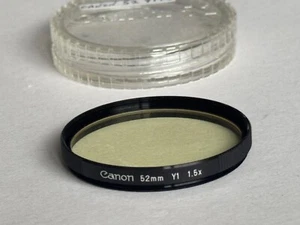 Vintage Canon 52mm Fit Y1 Pale Yellow Filter - Picture 1 of 1