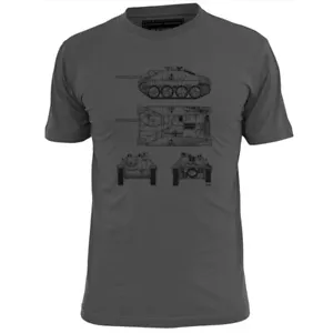 Mens Jagpanzer Hetzer German WW2 Tank Blueprint T Shirt - Picture 1 of 2