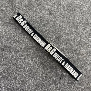 Cinturón Dolce & Gabbana vintage Y2K deletreado lona cuero negro blanco - Imagen 1 de 6