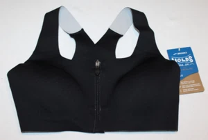 Brooks black Dare Zip Run Bra Size 32C/D sports bra running NWT - Picture 1 of 11