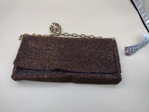 New W/Tag Christiana Brown Beaded Purse - Picture 1 of 11