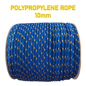 Blaues Polypropylenseil 10 mm strapazierfähig geflochtenes Polykordel Boot Segeln Camping - Bild 1 von 13