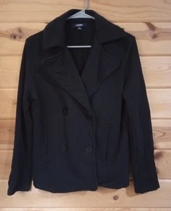 Chaps Dark Navy Blue Pea Coat Style Casual Lightweight Jacket Coat size Medium - Picture 1 of 6