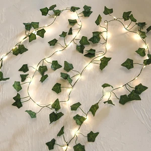 2M 20LED Leaf String Lights,Vine Lights, Vine Fairy Lights Batteries Powered Gre - Picture 1 of 7