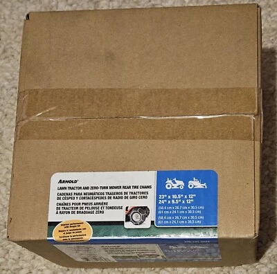 Cadenas de neumáticos traseras Arnold para tractor de césped - 23 pulgadas, juego de 2, NUEVO Foto 1 de 4