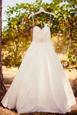 Allure свадебное платье бальное платье 12 атласный бриллиант белое серебро блестящий 8802 - Изображение 1 из 4