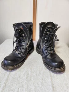Milwaukee schwarze Lederstiefel rutschfest Motorradfahren 10,5 Damen sg - Bild 1 von 8