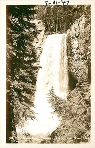 Tumalo Falls Send Oregon OR RPPC 1947 Postcard - Picture 1 of 2