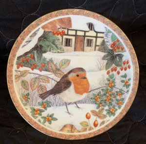 Coalport Limited Edition Winter Scenes Bone China THE ROBIN 8" Plate 1992 - Bild 1 von 3