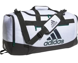 Borsone Adidas grigio Defender IV Medium con dettagli verdi nuovo con etichetta - Foto 1 di 2