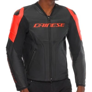 Dainese Herren Motorrad Jacke Racing 5 Perforiert - Lederjacke mit Protektoren - Picture 1 of 9