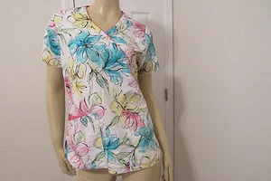 Uniforme exfoliante Dickies para mujer, profesional médico, estampado floral de algodón, talla: XS - Imagen 1 de 12