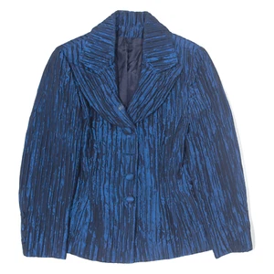 Ruffled Womens Blazer Jacket Blue S - Picture 1 of 6