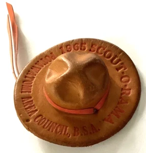 B.S.A. de colección SCOUT-O-RAMA 1965 Consejo de Área Potawatomi Cuero Necadero Sombrero - Imagen 1 de 11