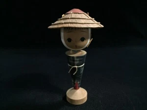 P0556 / Holz / Kokeshi Style Puppe OKIMONO / Japanisch Vintage - Bild 1 von 11