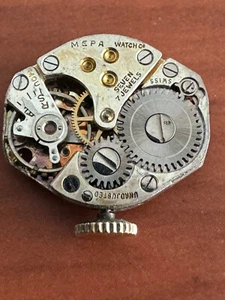 VINTAGE 18.28MM X 15.15MM MEPA WATCH CO. WRIST WATCH MOVEMENT, NOT RUNNING - Picture 1 of 2