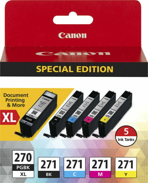 Canon PGI-270 Black and Color Ink Cartridges - 5 Pieces