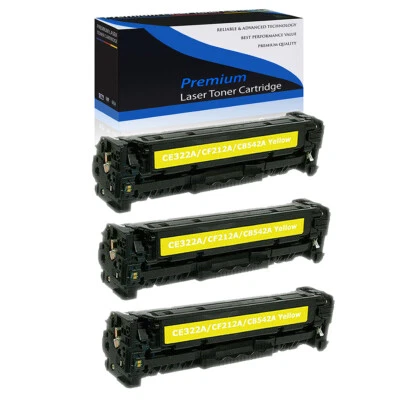 3PK Yellow CB542A 125A Toner for HP Color LaserJet CM1312 MFP CM1312nfi CP1518n - Image 1 of 4