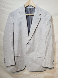 peter christian Blue Striped Blazer Jacket Size 38S - Picture 1 of 24