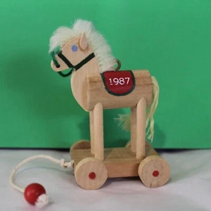 Hallmark 1987 Wooden Childhood Toys Keepsake Christmas Ornament Wooden Horse #4 - Picture 1 of 3