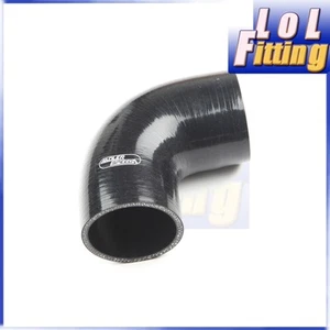 4Ply 2.5" 63.5mm ID 90 Degree Silicone Hose Coupler Intercooler Pipe Black - Picture 1 of 9