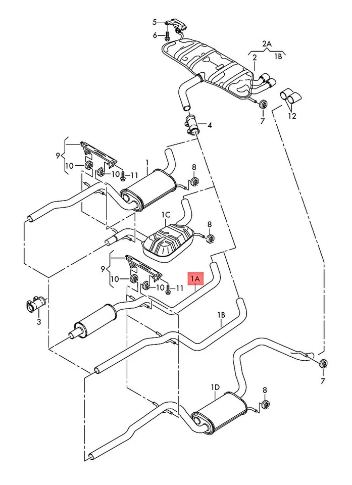 Silenciador delantero genuino AUDI A3 Cabriolet 8P7 8P7253209A Foto 1 de 1