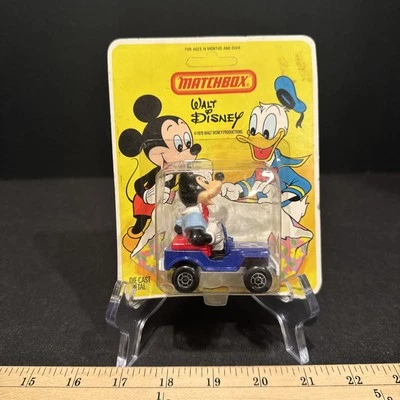 1979 Matchbox Mickey's Jeep Walt Disney Diecast Unpunched Card - Image 1 of 4