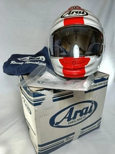 Elmetto replica bandiera Arai Chris Walker 2005 Brandshatch Wsbk San Giorgio Inghilterra - Foto 1 di 19