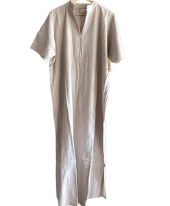 Nuevo con etiquetas Vestido caftán B'Gauze para mujer talla L/XL tostado cuello en V gasa  - Imagen 1 de 4