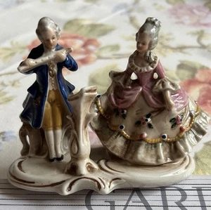 Porzellanfiguren Flötenspieler mit Dame  - Bild 1 von 6