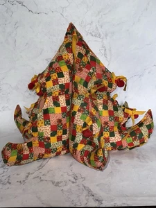 Vintage Handarbeit Stoff 3D Plüsch Weihnachtsbaum Patchwork Stoff 14 Zoll - Bild 1 von 12