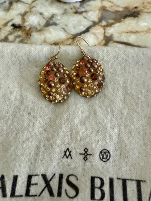 100% Подлинный Alexis Bittar многоцветный кристалл пыли Lucite серьги - Изображение 1 из 4