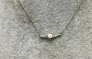Sterling Silver, Cultured Pearl On A Branch Necklace - Picture 1 of 5