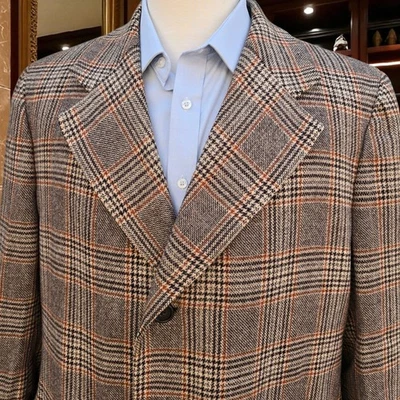 Vintage 1960s Soft Tweed Overcoat 42r Hart Schfanner Marx Checked - Image 1 of 4