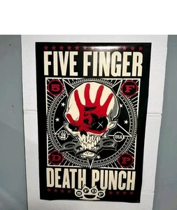 FIVE FINGER DEATH PUNCH - Rock - Wandposter RED HAND SKULL - 24x36 - Bild 1 von 3