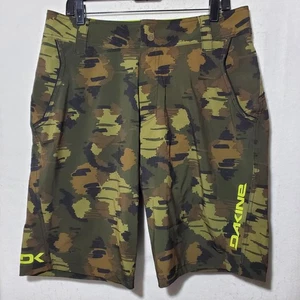 Dakine Shorts Herren 34 grün Camouflage Mountainbike MTB Radfahren Reißverschlusstaschen Stretch - Bild 1 von 14