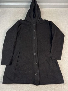 Kuhl Savina Pullover Damen XL schwarz Kapuze Druckknopfleiste lang Fleece gefüttert Mantel - Bild 1 von 7