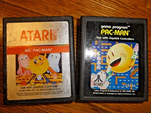 Ms. Pac-Man & Pac-Man (Atari 2600, 1982) Auténtico Probado Funcionando - Lote de 2 Juegos - Imagen 1 de 9