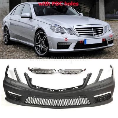 Front Bumper W/LED DRL W/PDC For Mercedes E Class 2010-2013 W212 - Imagem 1 de 4
