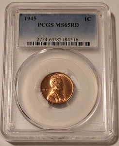 Centavo Lincoln Wheat 1945 MS65 rojo graduación profesional (B) - Imagen 1 de 2