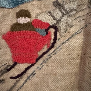Vintage Cottagecore Crewel, Wanddekoration, Haken Teppich, Handarbeit unvollendet 40"x30 - Bild 1 von 9