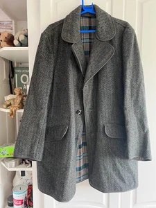 Herren Vintage Dunn & Co Wolle & Kaschmir Mantel - Grau - L Large - Bild 1 von 9