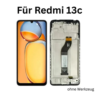 MARKENLOS Display für Xiaomi Redmi 13C 4G LCD Touchscreen Schwarz mit Rahmen Neu