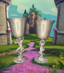Vintage k dopita goblet boy girl fairy II duo set of Two 1994 1990 renaissance - Picture 1 of 13