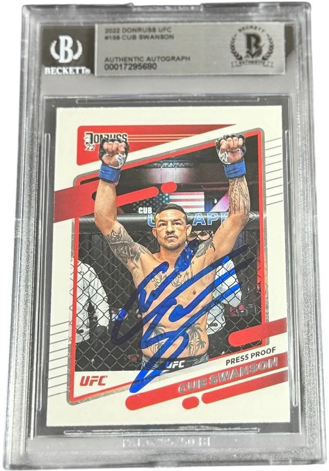 CUB SWANSON SIGNED 2022 DONRUSS UFC CARD #159 BECKETT BAS 1 - Image 1 of 1